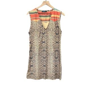 Fashion Express Sleeveless Leopard Print Mini Dress Size Medium